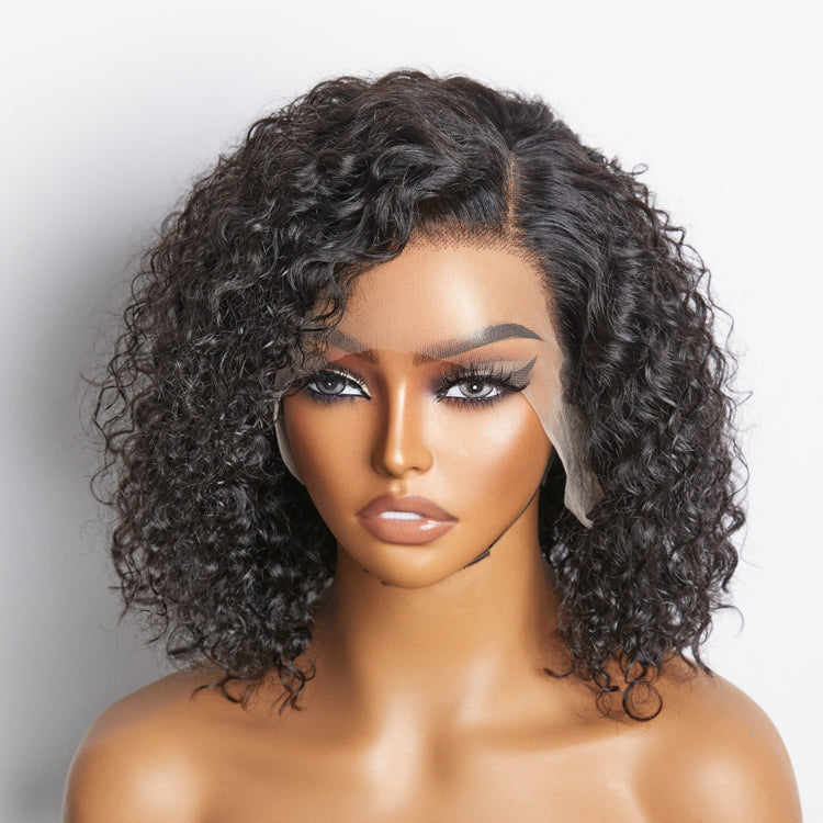 Pre-Plucked 13x4 Lace Front Curly Bob Wig 150% Density