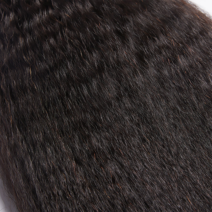 10-30 Inch Kinky Straight Virgin Brazilian Hair #1B Natural Black