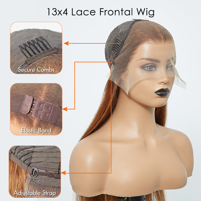 18-24 Inch Pre-Plucked 13"x4" Lace Front Straight Wig Free Part 150% Density-100% Human Hair