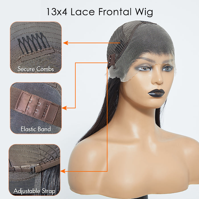 Pre-Plucked 13x4 Lace Front Straight Bob Wig 150% Density